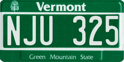 VT license plate NJU325