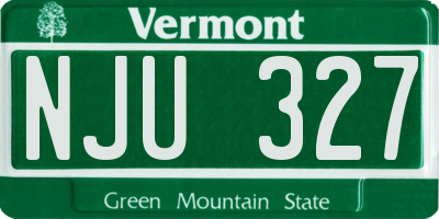VT license plate NJU327
