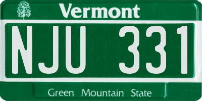 VT license plate NJU331