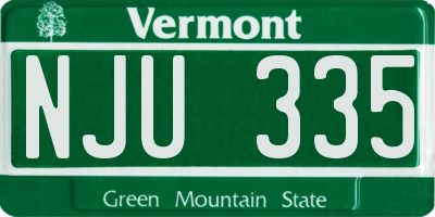 VT license plate NJU335