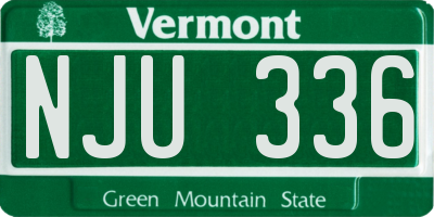 VT license plate NJU336