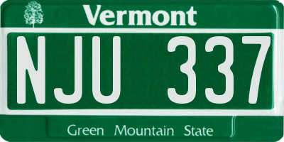 VT license plate NJU337