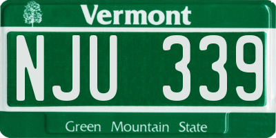 VT license plate NJU339
