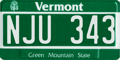 VT license plate NJU343