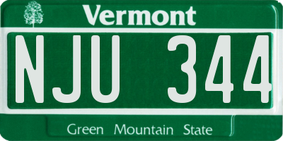 VT license plate NJU344
