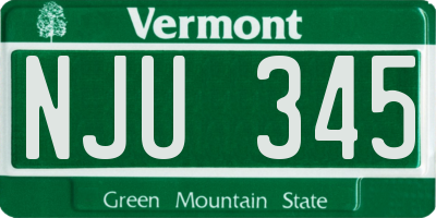 VT license plate NJU345