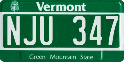 VT license plate NJU347