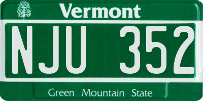 VT license plate NJU352