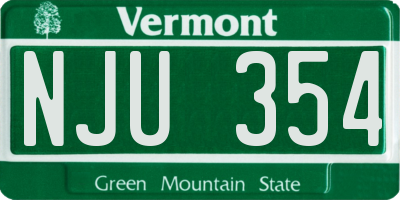 VT license plate NJU354