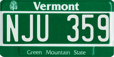 VT license plate NJU359