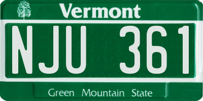 VT license plate NJU361
