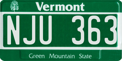 VT license plate NJU363