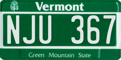 VT license plate NJU367