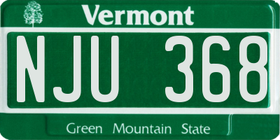 VT license plate NJU368