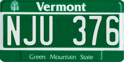 VT license plate NJU376