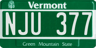 VT license plate NJU377
