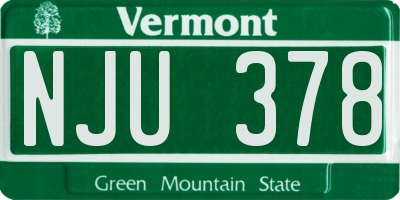 VT license plate NJU378