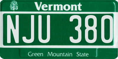 VT license plate NJU380