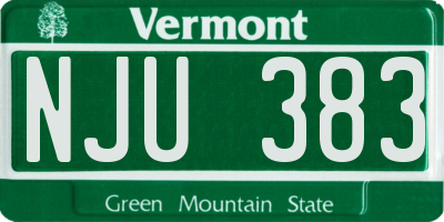 VT license plate NJU383