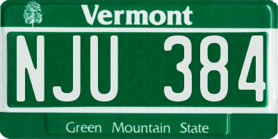 VT license plate NJU384