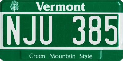 VT license plate NJU385
