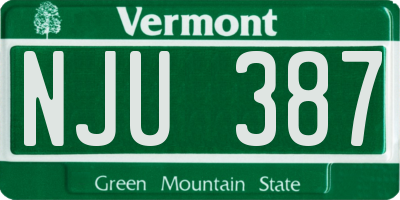 VT license plate NJU387