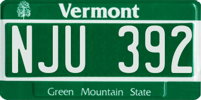 VT license plate NJU392