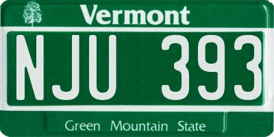VT license plate NJU393