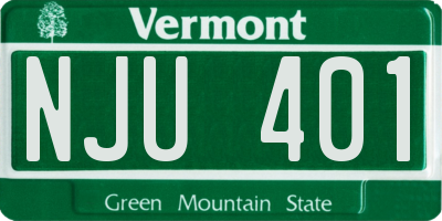 VT license plate NJU401