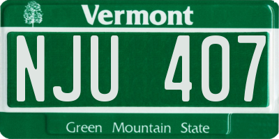 VT license plate NJU407