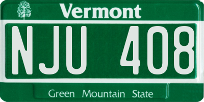 VT license plate NJU408