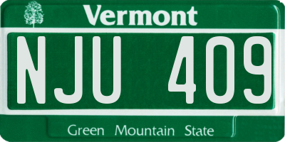 VT license plate NJU409