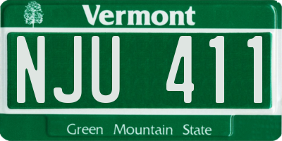 VT license plate NJU411