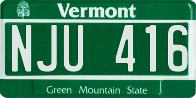 VT license plate NJU416