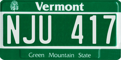 VT license plate NJU417