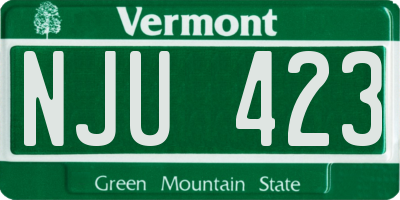 VT license plate NJU423