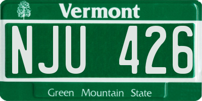 VT license plate NJU426