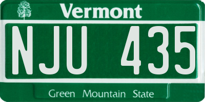 VT license plate NJU435
