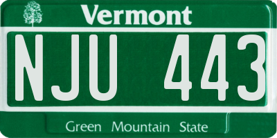 VT license plate NJU443