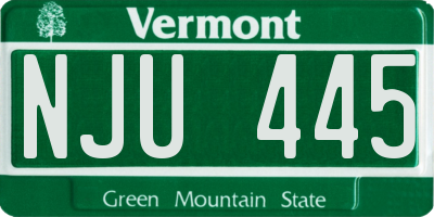 VT license plate NJU445