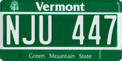 VT license plate NJU447