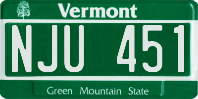 VT license plate NJU451