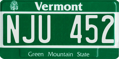 VT license plate NJU452