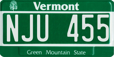 VT license plate NJU455