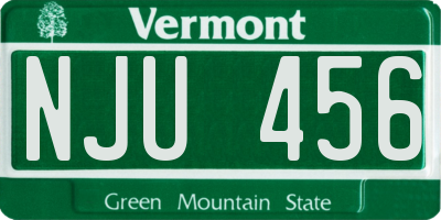 VT license plate NJU456