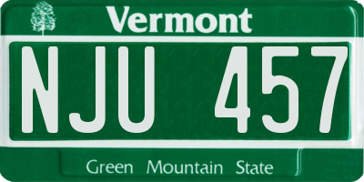 VT license plate NJU457