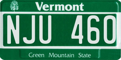 VT license plate NJU460