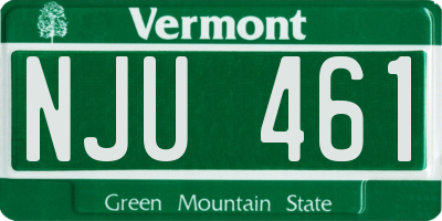 VT license plate NJU461