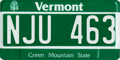 VT license plate NJU463