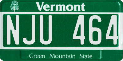 VT license plate NJU464